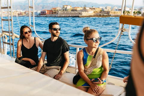Chania: Sunset Boat Cruise with Guide