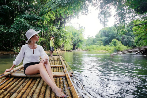 Phuket: Bamboo &amp; Water Rafting con bagno di elefanti