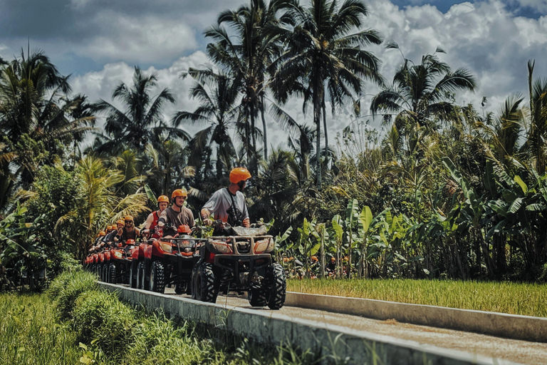 Ubud: Gorilla Face-quad, jungleschommel, waterval en maaltijdTandemrit met Bali Transfers