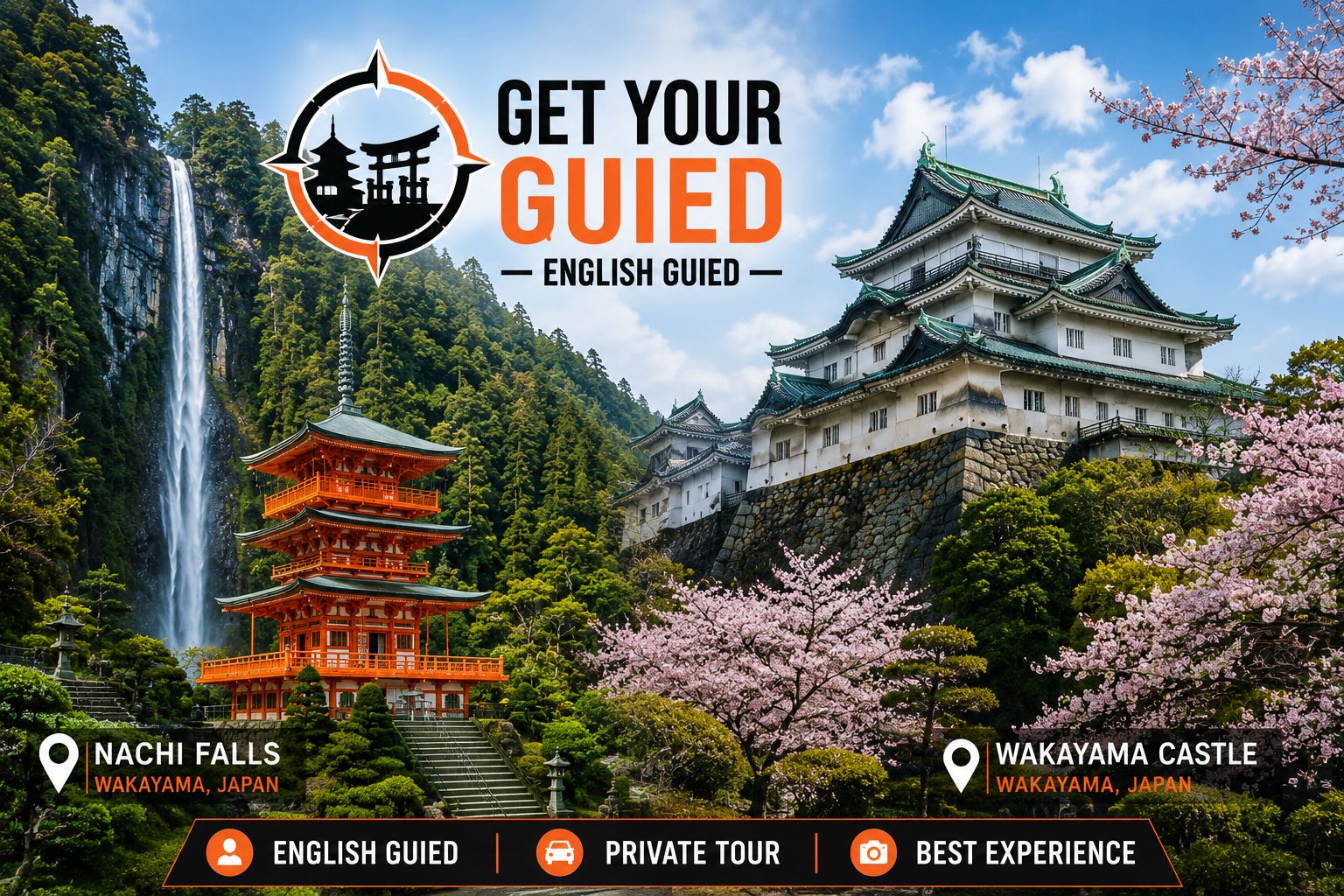 Nachi-Wasserfälle & private Highlights von Wakayama & englischsprachiger Fahrer