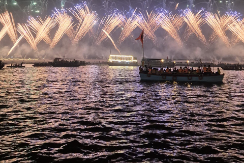 Varanasi: Dev Diwali Boat Ride with Food and Guide Dev Diwali Boat Ride with Food & Guide Shared with 40 People