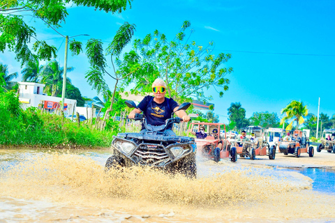 Punta CanA: Wycieczka ATV z wizytą na farmie ekologicznej i plażowaniem1 pojazd Atv dla 2 osób w jednym pojeździe Atv