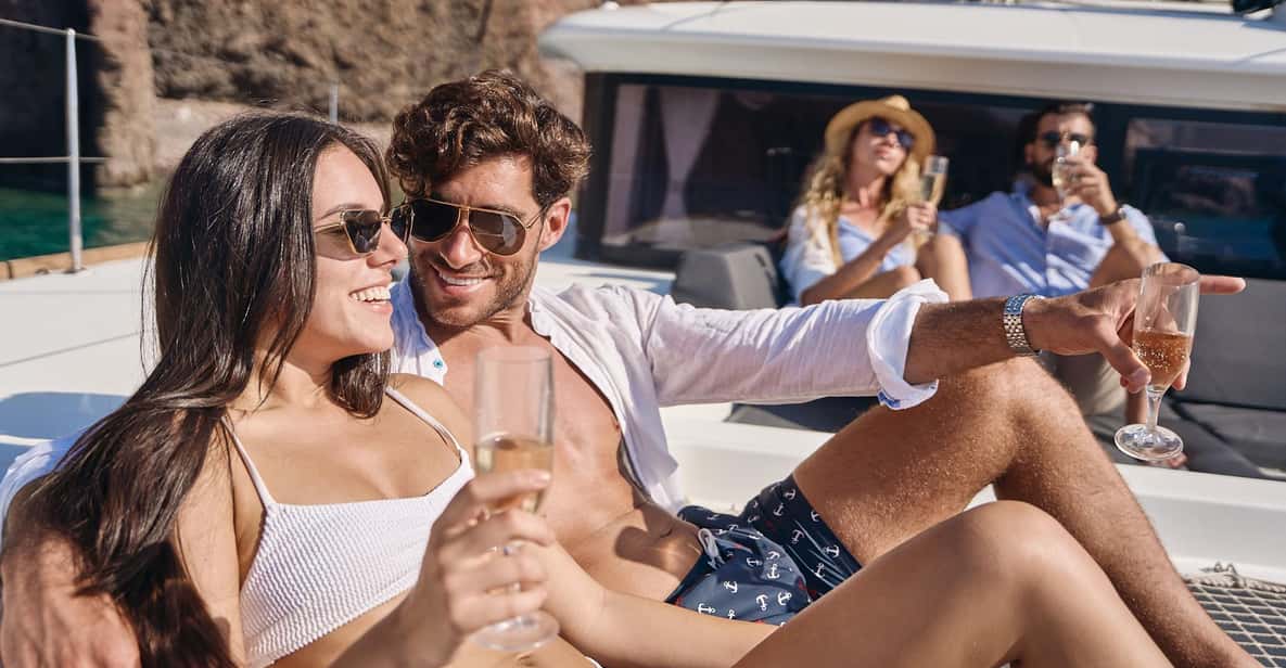 Small Group Catamaran w BBQ Fresh Fish & Drinks — a boat tour from Santorini, Greece
