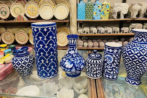 Jaipur Shopping Tour with Blue Pottery &Block Print Workshop Private Tour: Car + Guide