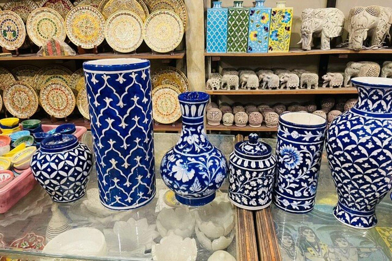 Jaipur Shopping Tour with Blue Pottery &Block Print Workshop Private Tour: Car + Guide