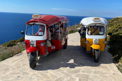 From Malta: Gozo Tuk-Tuk Tour with Comino Mini Cruise With Italian-Speaking Tour Leader