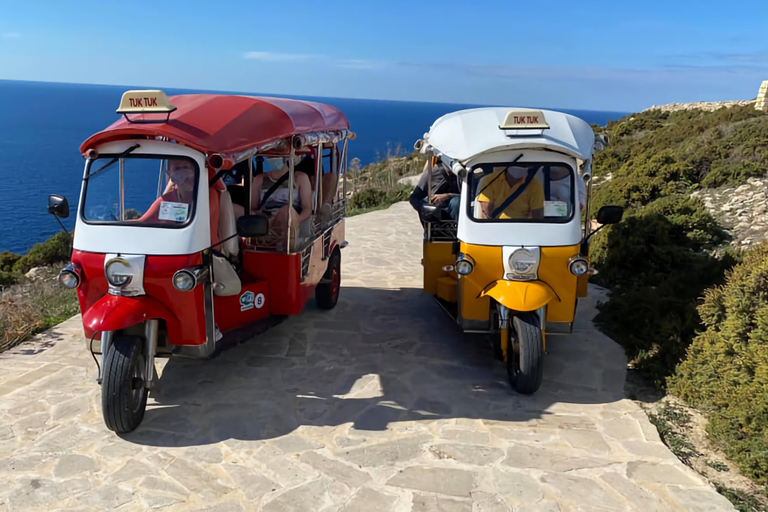 From Malta: Gozo Tuk-Tuk Tour with Comino Mini Cruise With Italian-Speaking Tour Leader