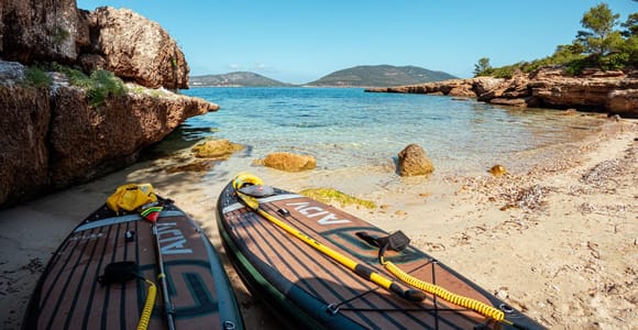Alghero: SUP-tour naar het geheime strand in het park van Porto Conte