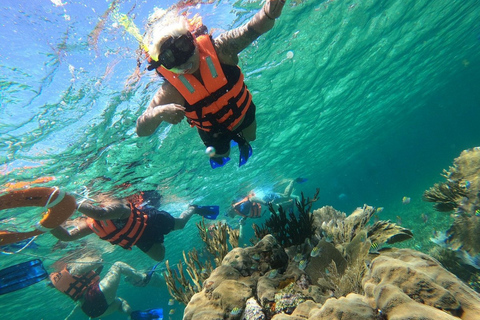 Cancún: Isla Mujeres Catamaran Tour met snorkelen en buffetRondreis vanuit Cancún