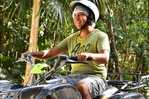 Cancun : Circuit d&#039;aventure avec cheval, cénote, quad, tyrolienneQuad simple au départ de Cancun