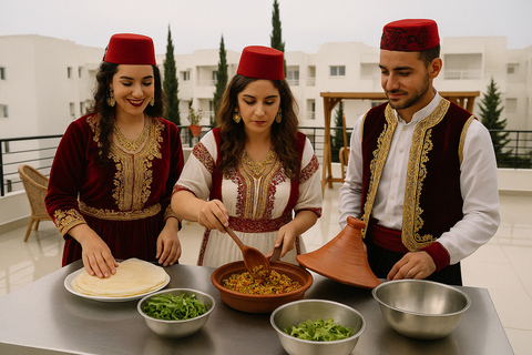 Hammamet Túnez: Taller culinario con traje tradicionalVestimenta y tradiciones : Taller culinario de inmersión