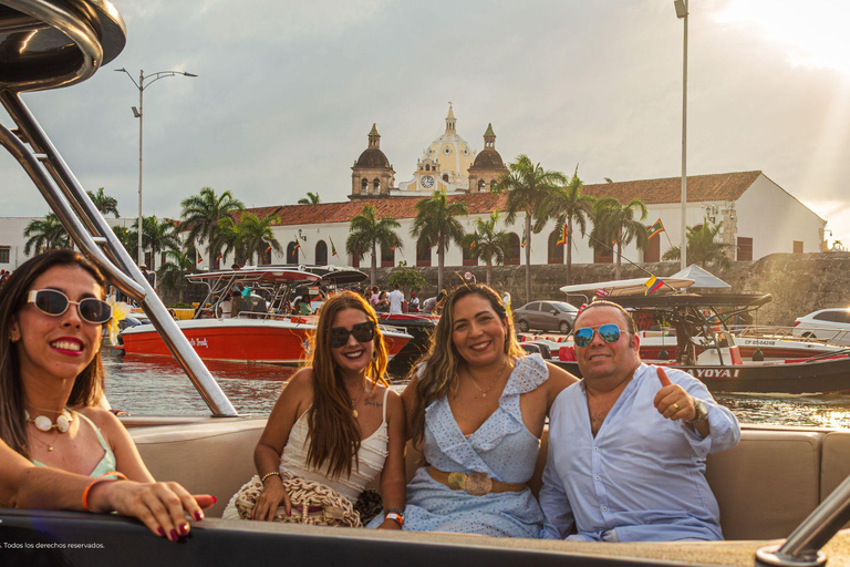 Cartagena: Sunset party on a boat and at a beach club