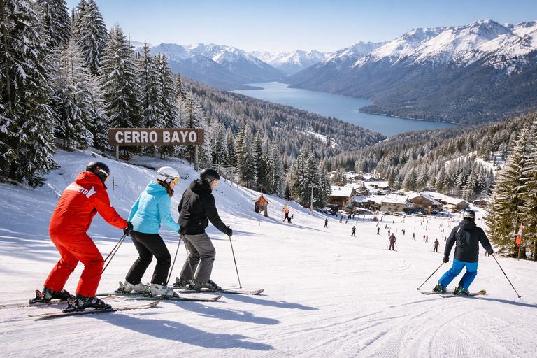 Bariloche: Skiing or Snowboarding Lesson on Cerro Bayo + Transfer and Equipment So, here's what's included: shuttle, guide, gear, plus a 2-hour shared ski lesson.