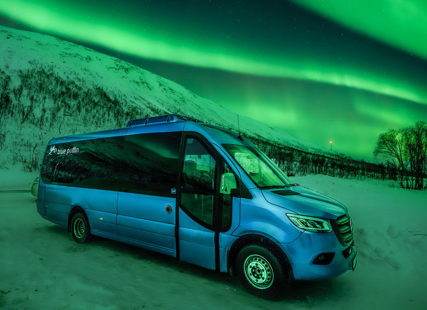 Tromsø: Nordlys i minibus med gratis fotos og et varmt måltid