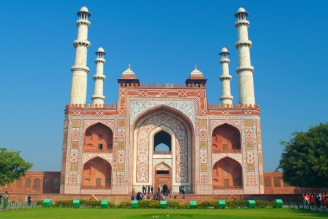 Agra : Visite guidée privée du Taj Mahal et du Fort d'Agra en voitureVoiture + Guide + Billets + Déjeuner