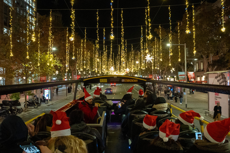 Barcelona: passeio de autocarro aberto com luzes de Natal20h30 Passeio de Natal Espanhol