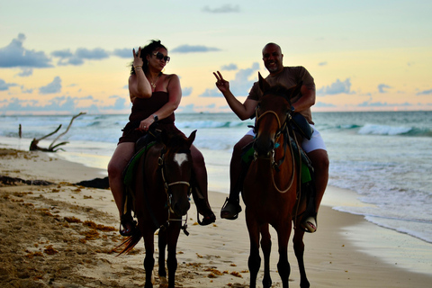 Punta Cana : Randonnée à cheval avec coucher de soleil sur la plage de Macao