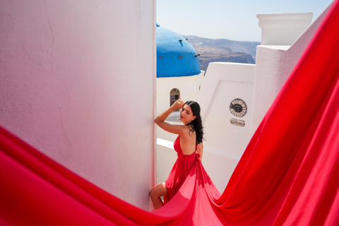 Santorini: Flying Dress Photo Shoot with Elena Art