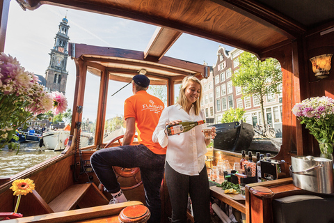 Amsterdam : Croisière en bateau ouvert avec option boissons illimitéesLieu de rendez-vous à la Maison d'Anne Frank sans boissons