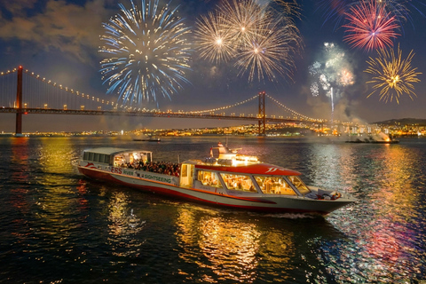 Lisbon: New Year’s Eve Fireworks Cruise Champagne, Meal, DJ