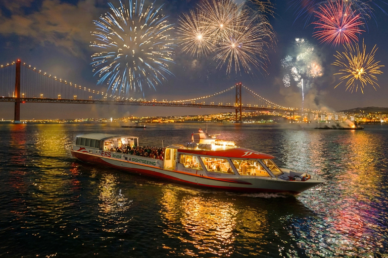 Lisbon: New Year’s Eve Fireworks Cruise Champagne, Meal, DJ
