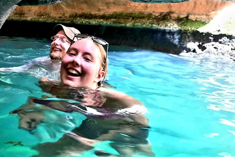 Sharing Tour to Wadi Shab Hike, Swim, Cave, Sinkhole, & Fins Shared Wadi Shab Tour - Meeting at Wadi Shab Parking Area