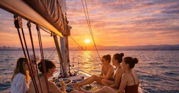 Barcelona: Small-Group Sunset Sailing with Cava & Snacks