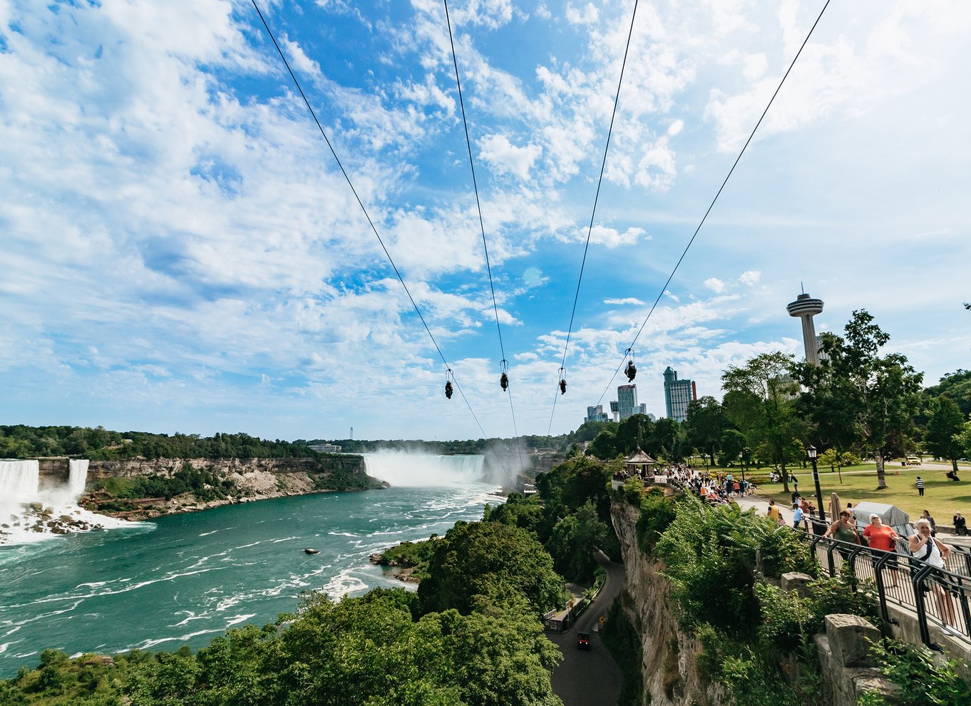 Niagara Falls, Canada: Zipline til vandfaldene