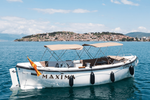 Ohrid: Lake Ohrid Sunset Cruise with Wine & Brandy