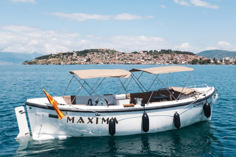 Ohrid: Lake Ohrid Sunset Cruise with Wine & Brandy