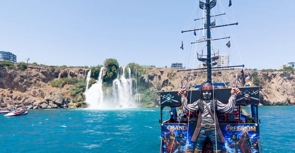 Antalya: Duden Pirate Boat w/Cave&Under Waterfall by Zodiac