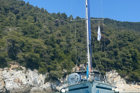 From Skopelos: Relaxed Open-Sail Day with Swimming & SUP Private Sailing Experience