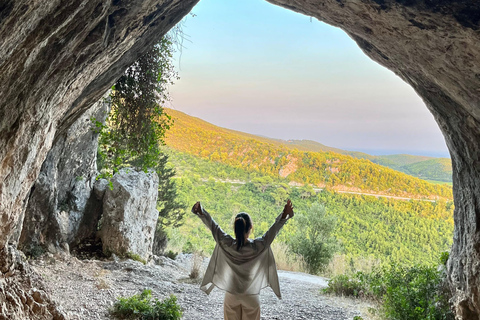 Zante : Excursion romantique au coucher du soleil à Mizithres et à la grotte d'Agalas