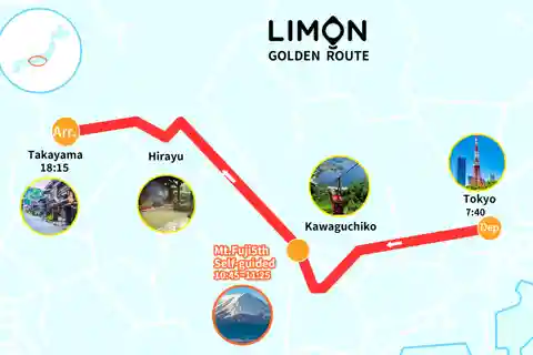 One-way Bus: Tokyo to Takayama via Mt.Fuji 5th Station
