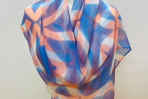 Corso di sciarpe shibori Itajime al Museo Shibori di Kyoto