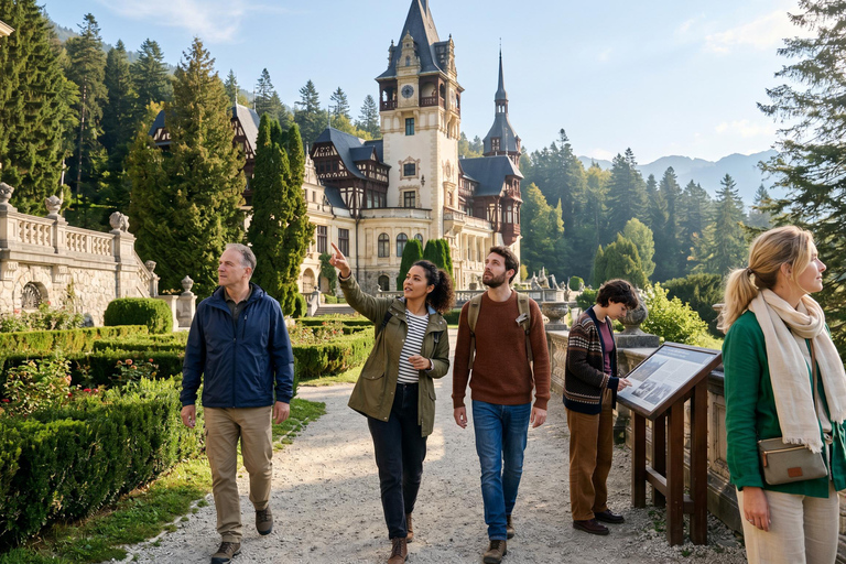Bucharest-Dracula Castles, Peles-Cantacuzino-Brasov Day Tour COACH TOUR Audio guide in 24 languages