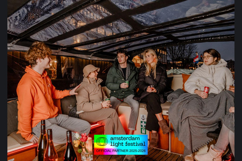 Amsterdam: Light Festival Cruise + Drinks & Snack option Light Festival Cruise - Unlimited Drinks + Small Bite (CS)