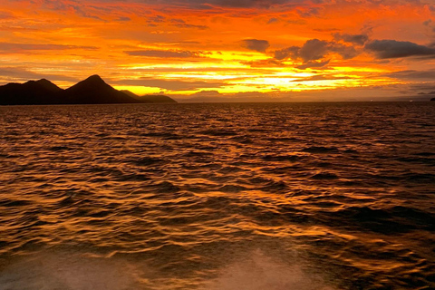 Rio de Janeiro : Tour en bateau au coucher du soleil avec toast Heineken