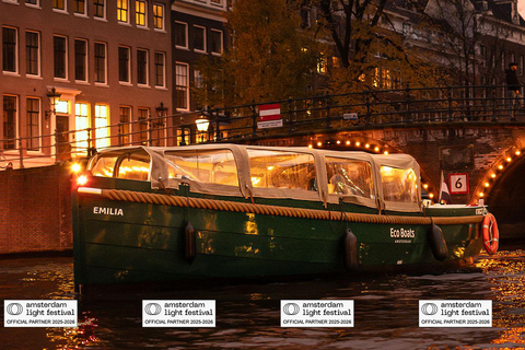 Crucero por el Festival de la Luz de Ámsterdam con bebidas calientes opcionalesCrucero Fiesta de la Luz de Ámsterdam con 1 Bebida