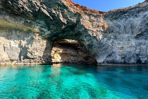 Malta: Private Leisure Cruise with Swim Stops & Caves Tour