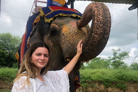 Jaipur: Hathigao Elephant Village Ride, Feeding, & Photos Riding, Feeding, Climbing And Photography with Elephant