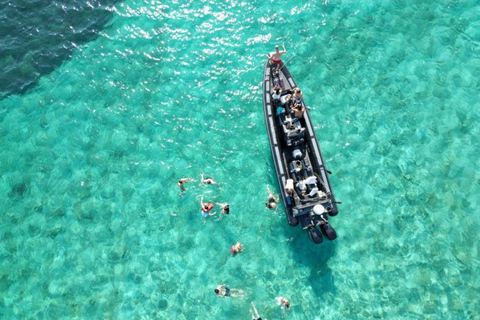 Blue lagoon with a speed boat water and towels included Blue lagoon with a speed boat, water & wine