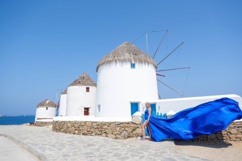 Latająca sukienka Mykonos Sesja zdjęciowa
