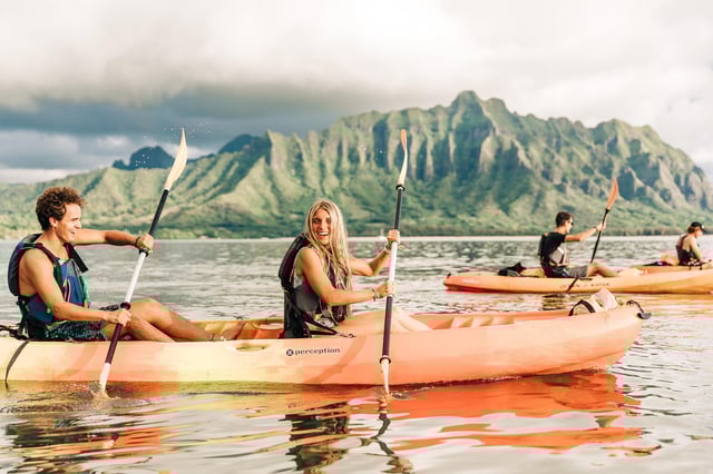 Oahu: Kaneohe Bay Coral Reef Kayaking Închiriere caiac Kaneohe Bay