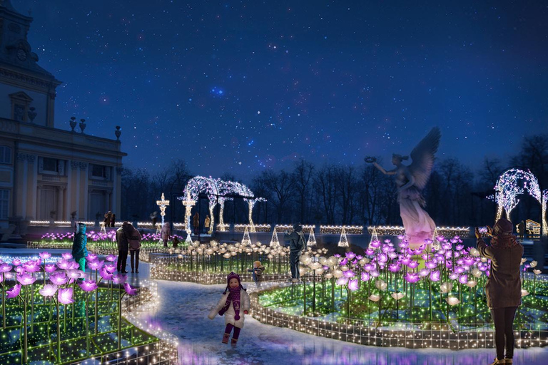 皇家花园灯光：维拉努夫宫夜间活动英语、西班牙语、德语、俄语、波兰语导览