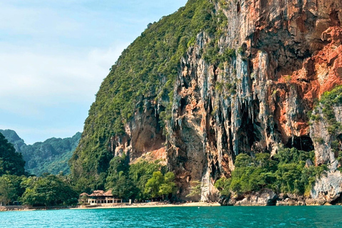 Krabi: Luxury Vintage Wooden Boat Cruise With Island Hopping Private: One day 4 Islands Tour
