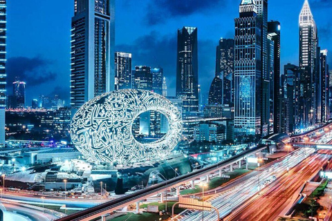 迪拜：夜间城市导览厢车游和迪拜国际机场喷泉表演私人旅游