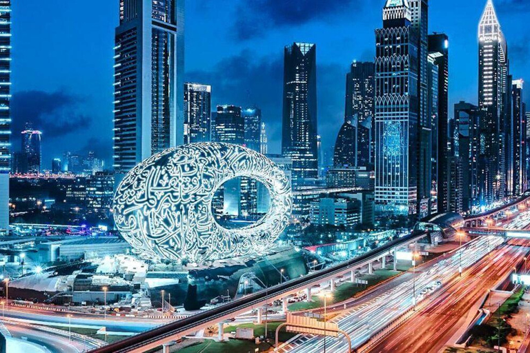 迪拜：夜间城市导览厢车游和迪拜国际机场喷泉表演私人旅游