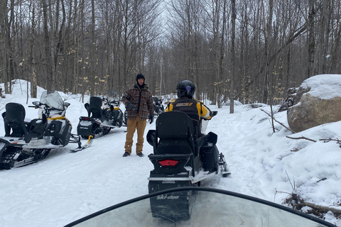 Montreal: Canadian Forest Guided Tour by Snowmobile Snowmobile for One Person