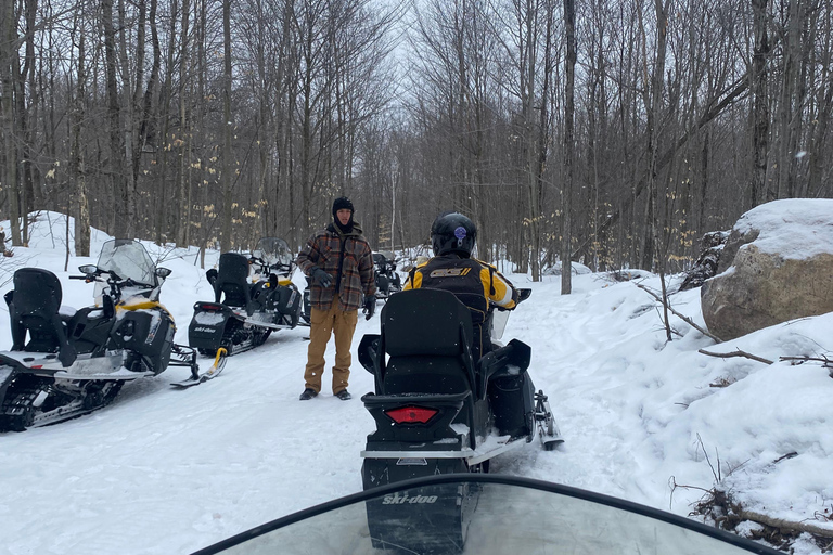 Montreal: Canadian Forest Guided Tour by Snowmobile Snowmobile for One Person